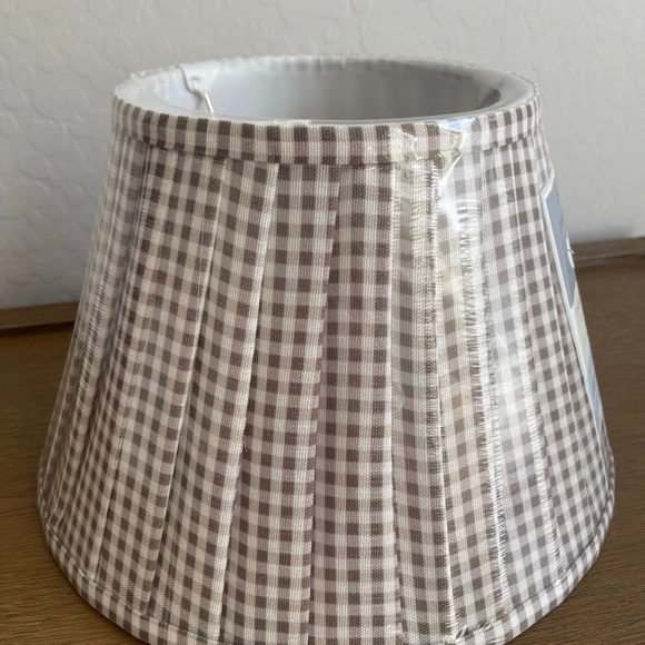 Gingham Pleated Lamp Shade Brown - Threshold™ designed with Studio McGee - Picture 5 of 6
